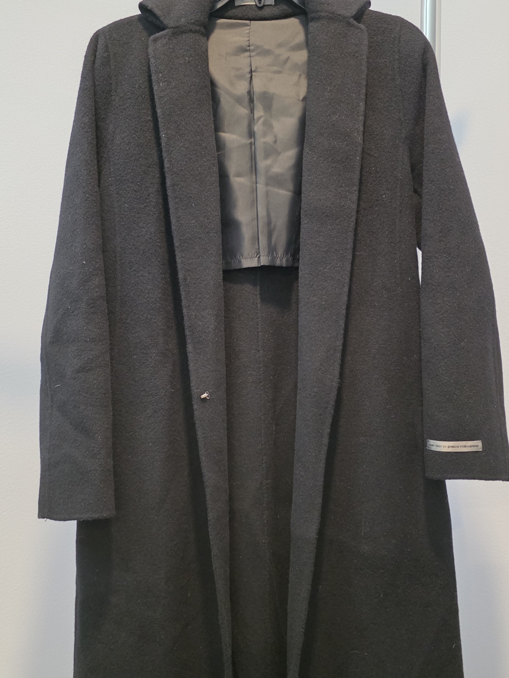 Paco Rabanne Black Women Wool-Blend Belted Coat - Picture 13 of 14